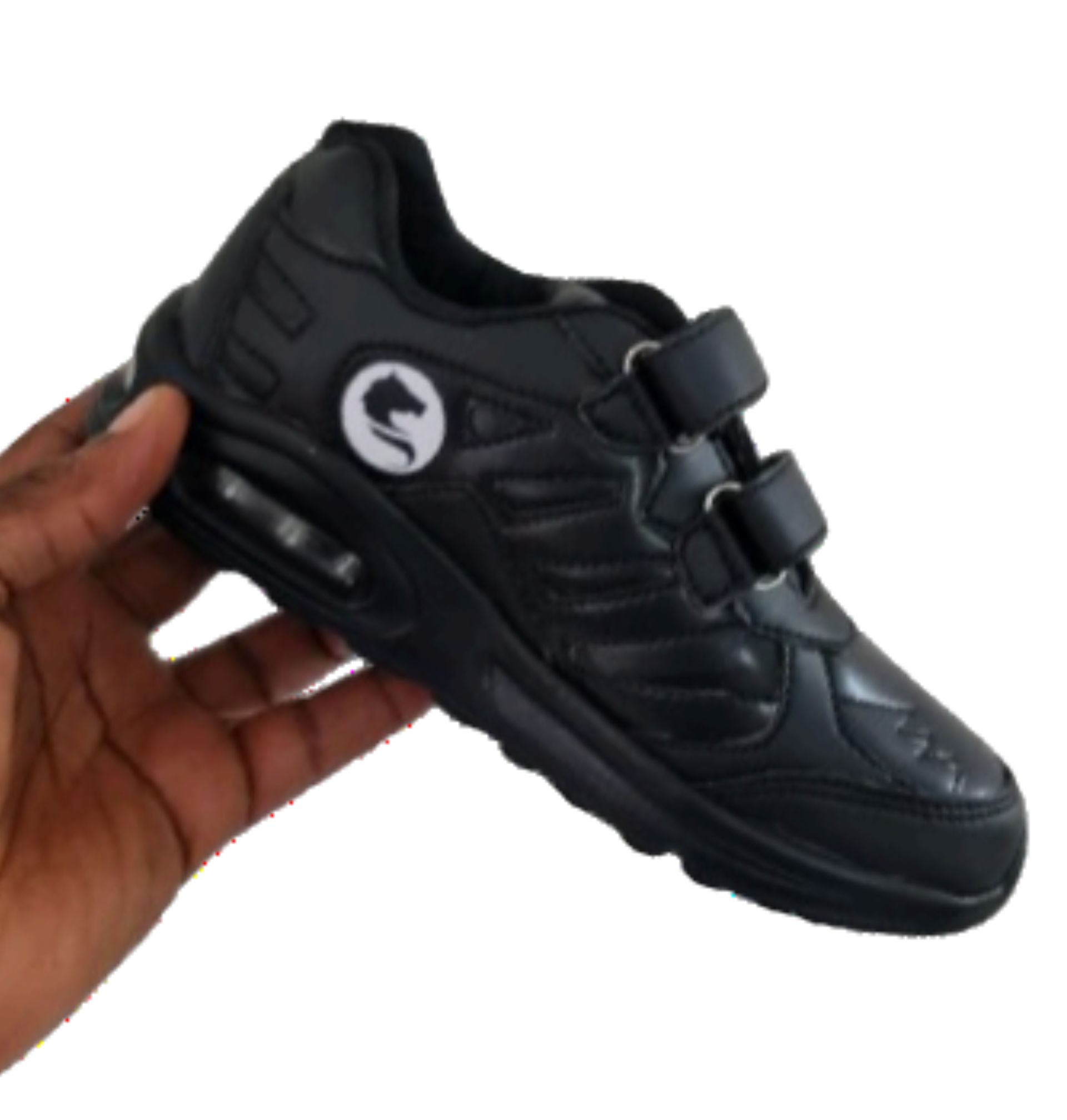 Strap Leather Sneakers24 Black